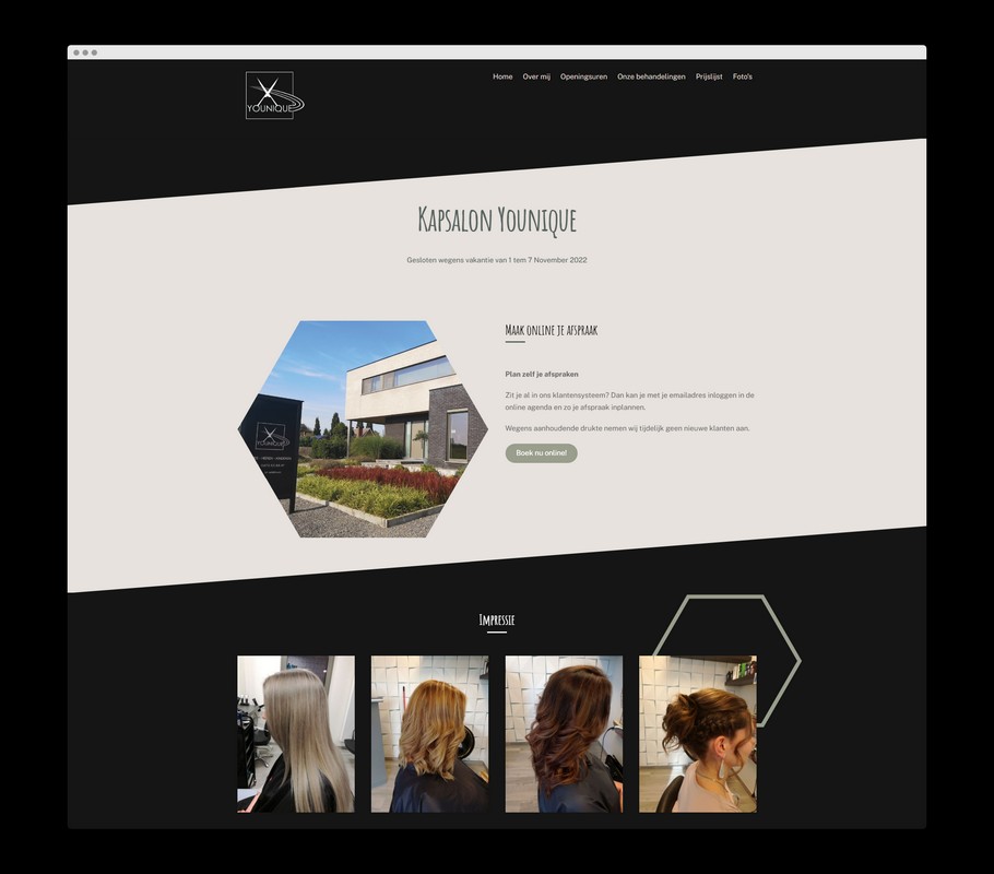 Bezoek de website van Kapsalon Younique - Een realisatie van Nick Suy Webdesign