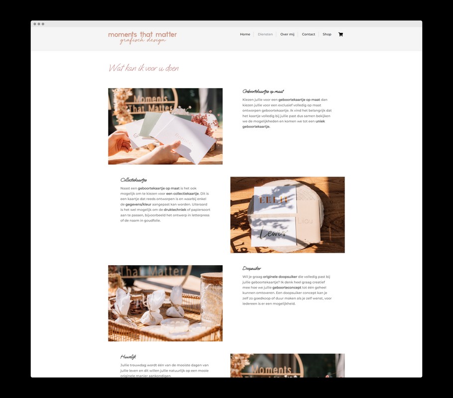 Bekijk de website van Moments That Matter - Een realisatie van Nick Suy Webdesign