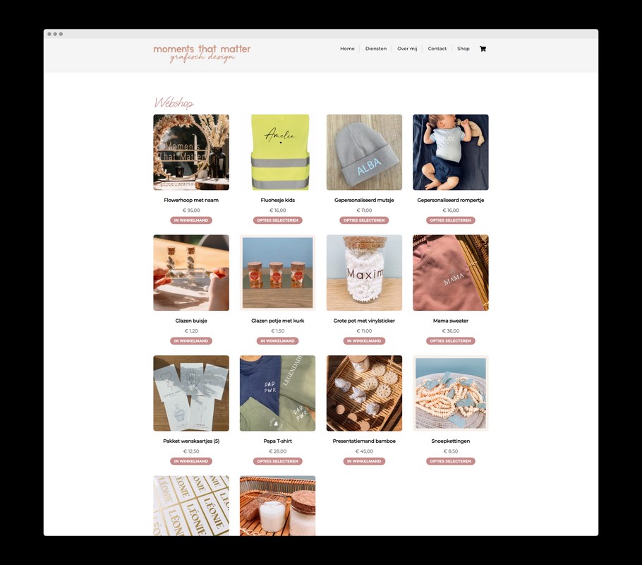 Bekijk de webshop van Moments That Matter - Een realisatie van Nick Suy Webdesign