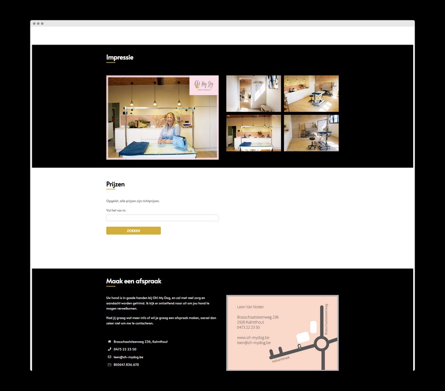 Bezoek de website van Oh My Dog - Een realisatie van Nick Suy Webdesign