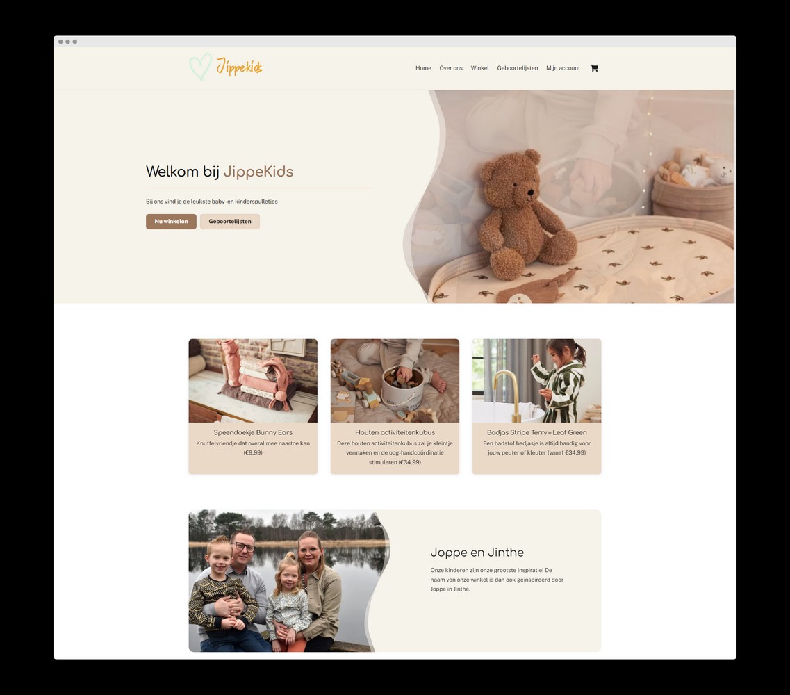 JippeKids - Home - Een realisatie uit het portfolio van Nick Suy Webdesign