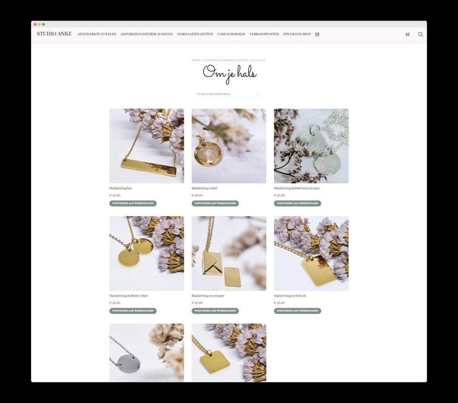 Studio Anke - Webshop - Uit het portfolio van Nick Suy Webdesign