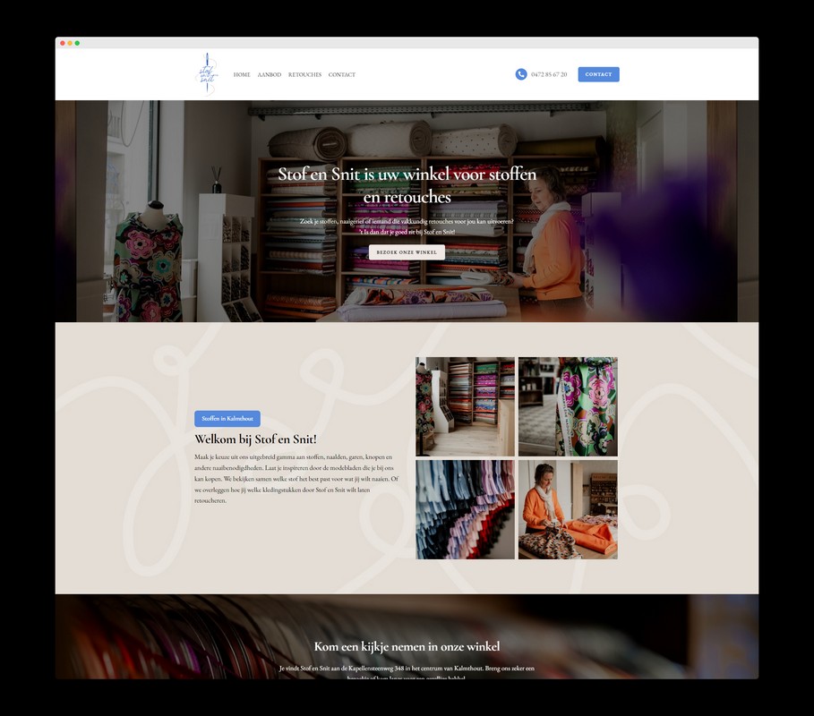 Home - Stof & Snit - Website laten maken in Kalmthout door Nick Suy Webdesign
