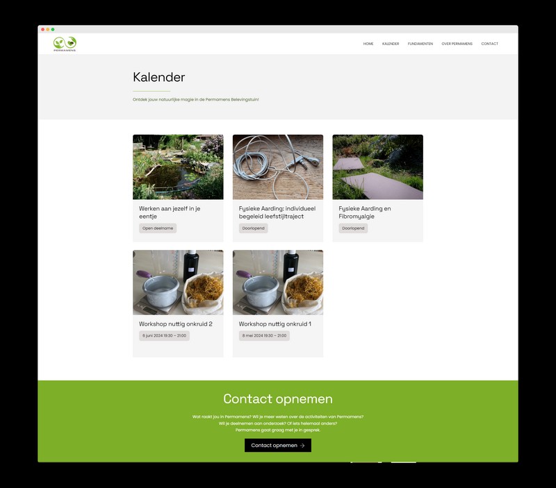 Permamens - Kalender - Website laten maken door Nick Suy Webdesign